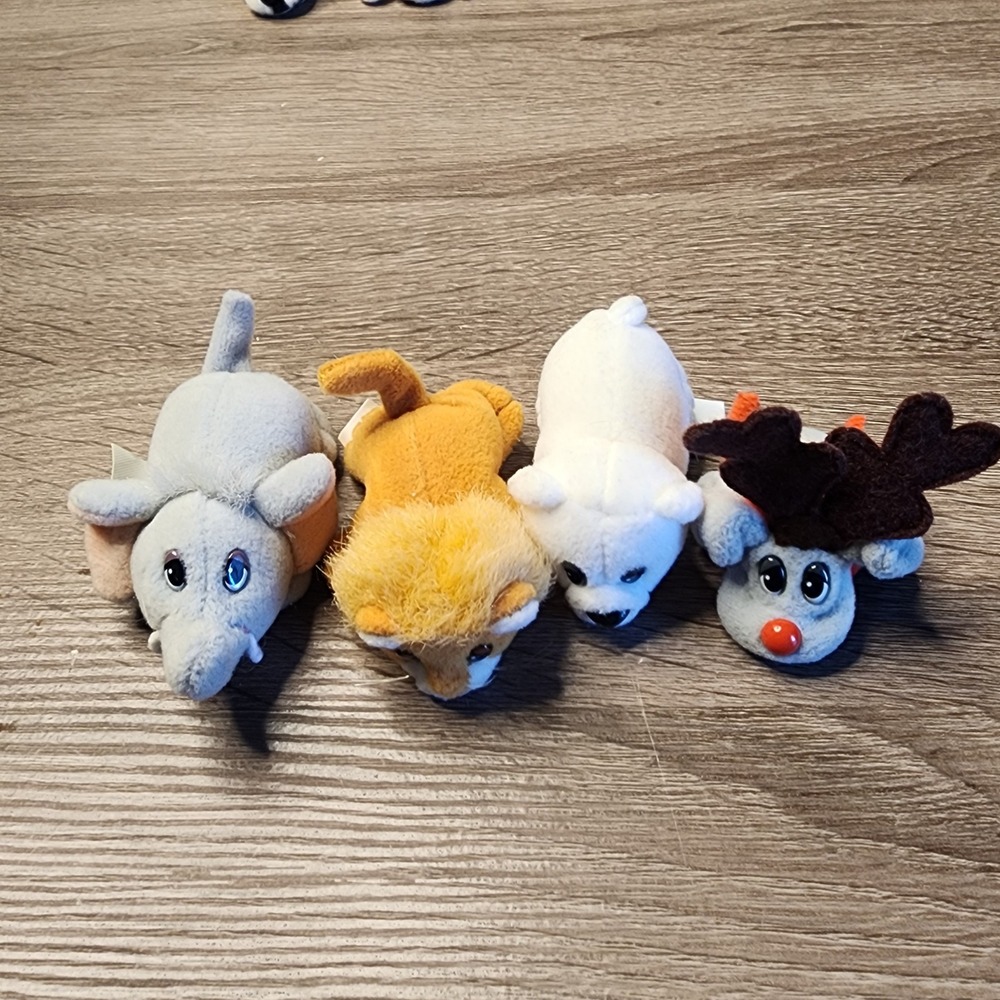Pound Puppies Plush 3"‎ Mini Pets -1997 Galoob Elephant Lion Polar Bear Reindeer